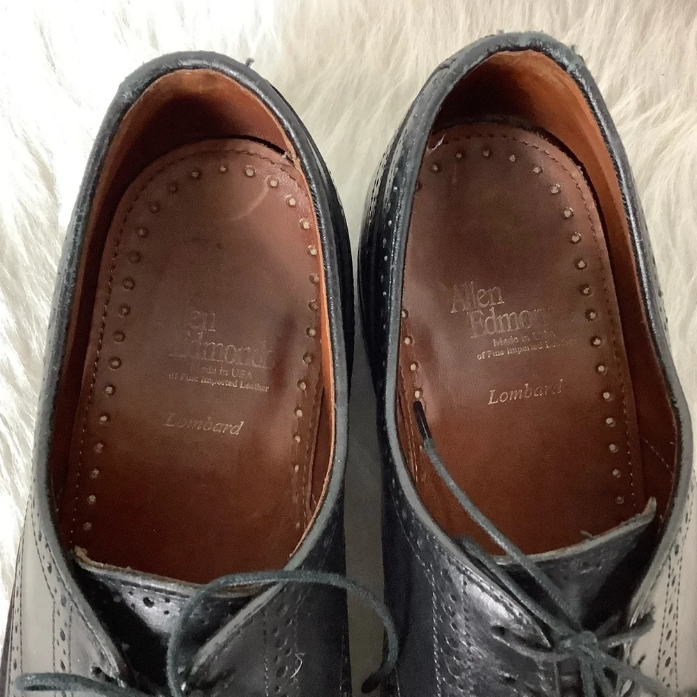 Allen Edmonds Lombard Black Leather Brogue Oxford Shoes 11